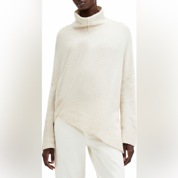 AllSaints Lock Roll Neck Asymmetric Sweater | Ivory | Small | EUC - Picture 5 of 13